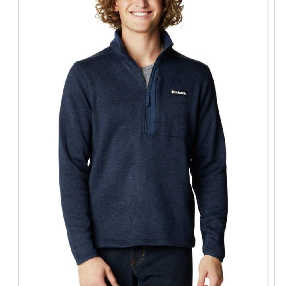 Columbia Mens Sweater Weather Quarter Zip in Navy
